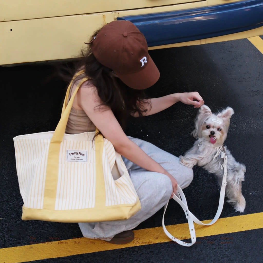 Everyday Stripe Canvas Pet Tote Carrier