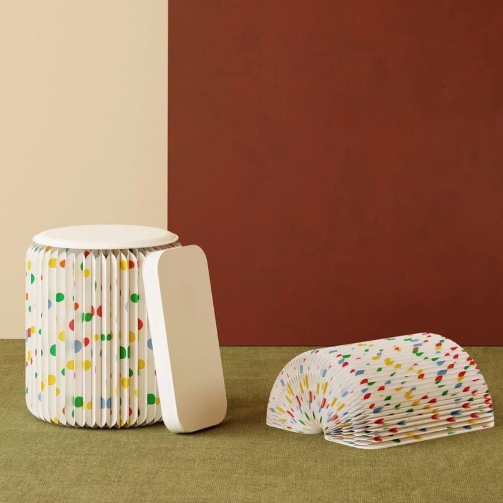 Eco Paper Folding Stool - Polka Dot