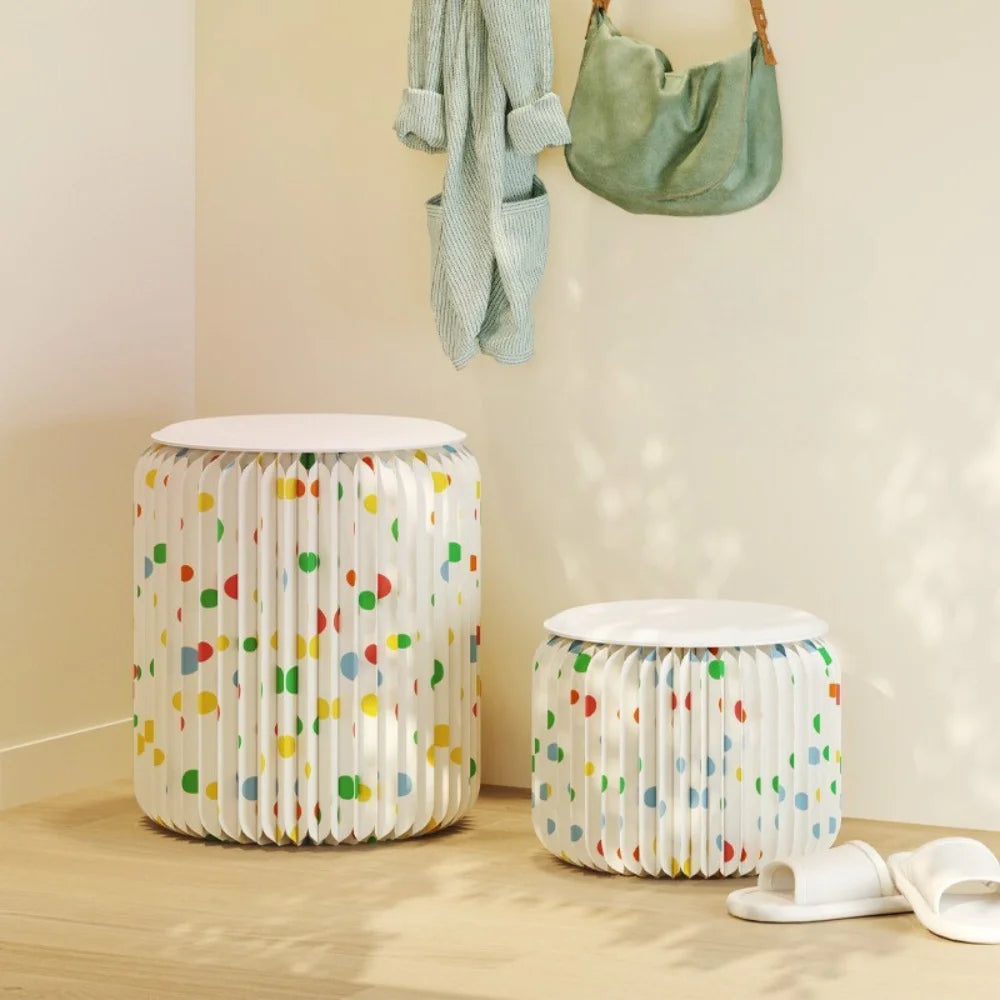 Eco Paper Folding Stool - Polka Dot