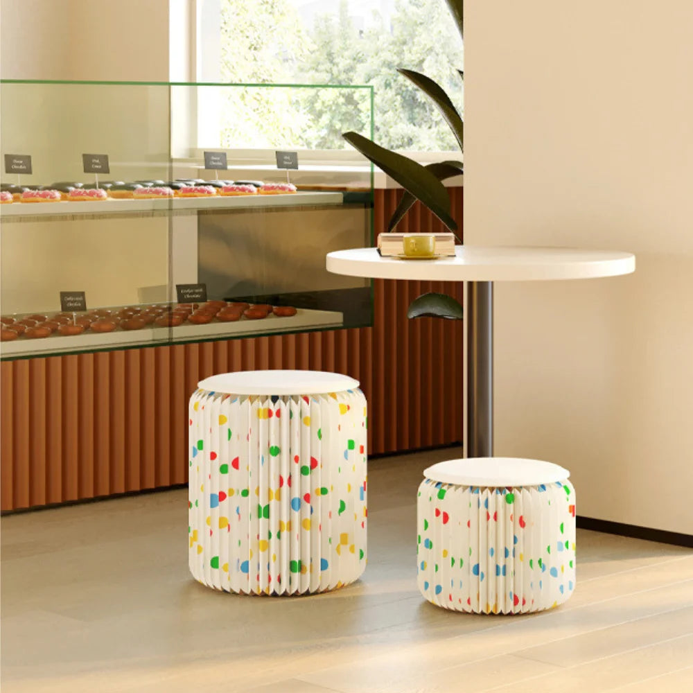 Eco Paper Folding Stool - Polka Dot