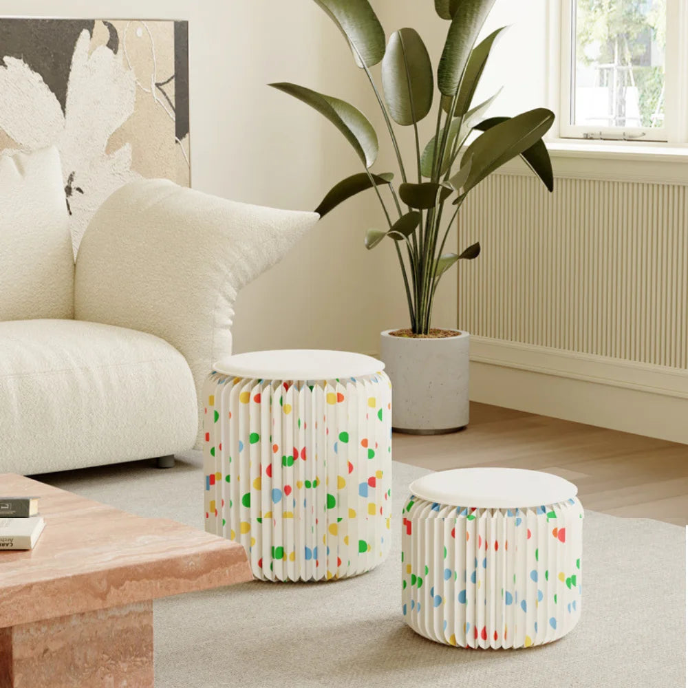 Eco Paper Folding Stool - Polka Dot
