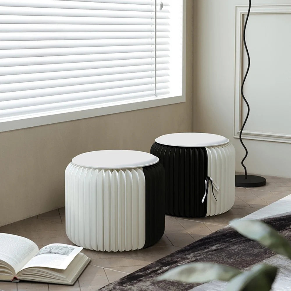 Eco Paper Folding Stool - Black / White