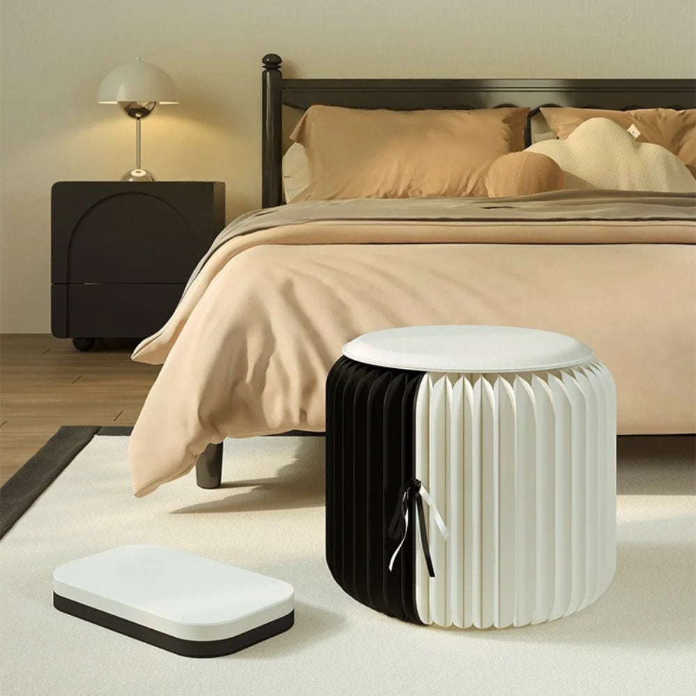 Black-White Vanity Stool