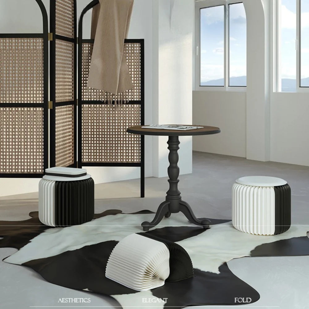 Black-White Vanity Stool