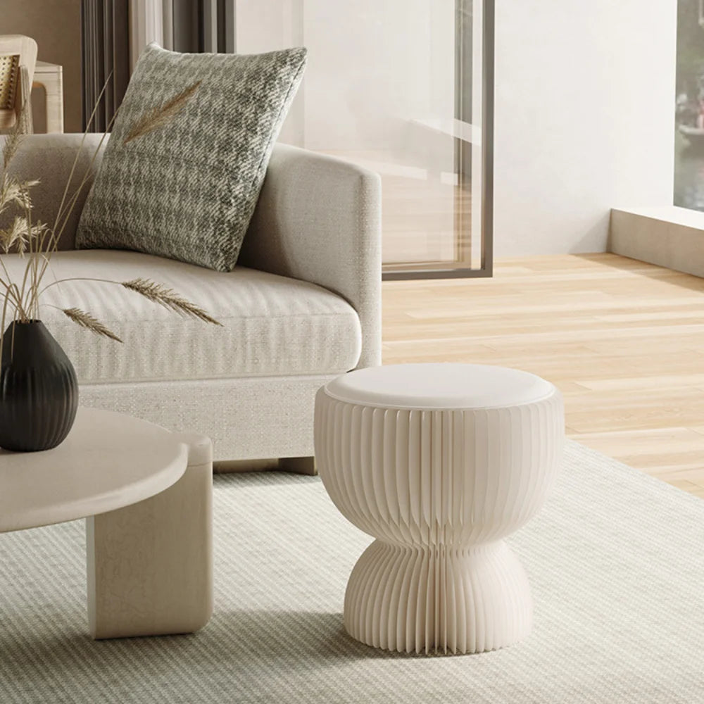 Eco Paper Folding Stool - White Lotus