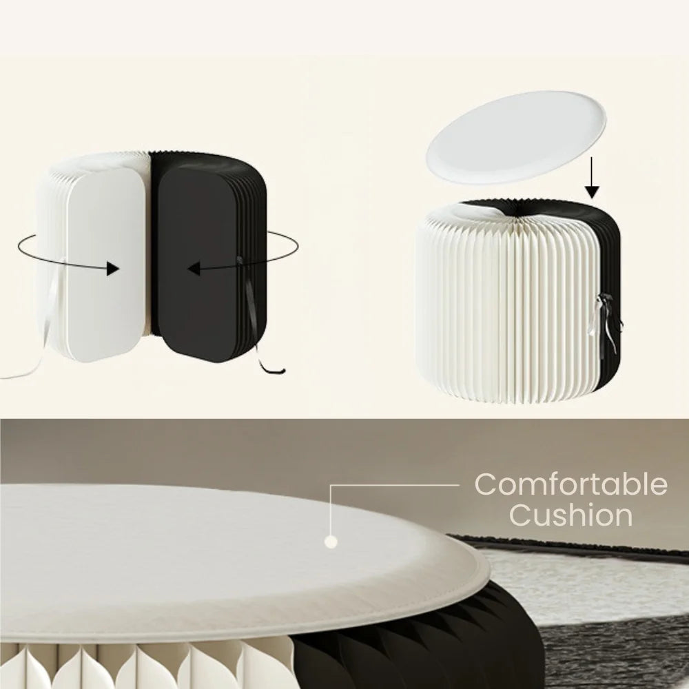 Eco Paper Folding Stool - Black / White