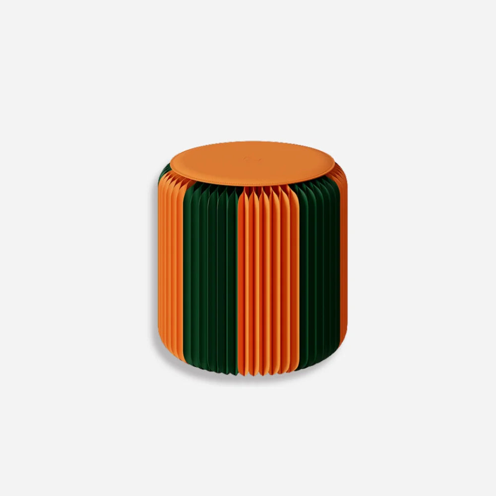 Eco Paper Folding Stool - Orange / Green
