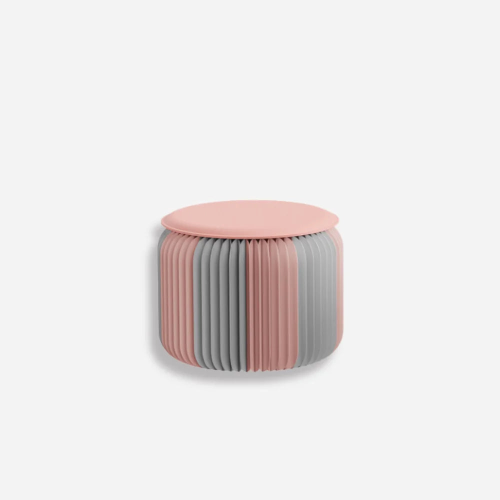 Eco Paper Folding Stool - Grey / Pink