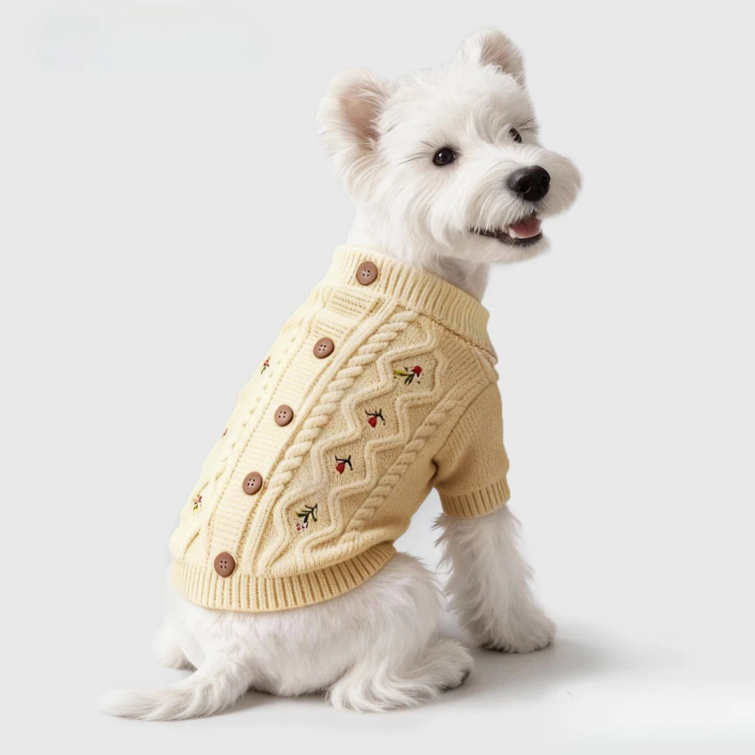 Floral Cable Knit Sweater