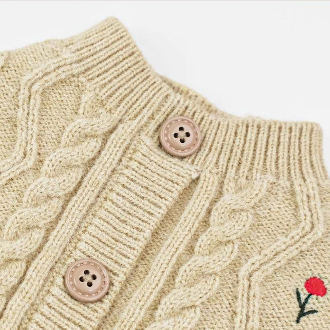 Floral Cable Knit Sweater