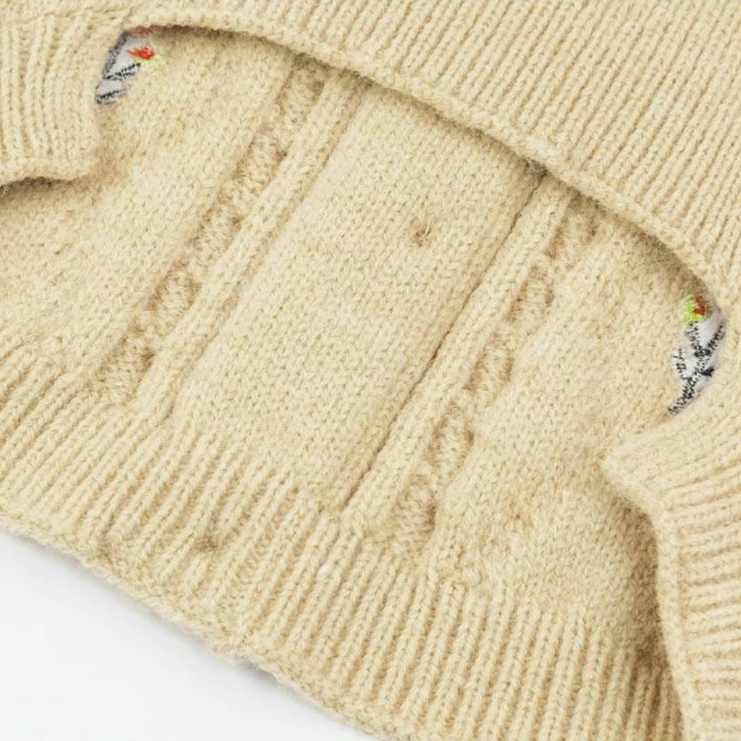Floral Cable Knit Sweater