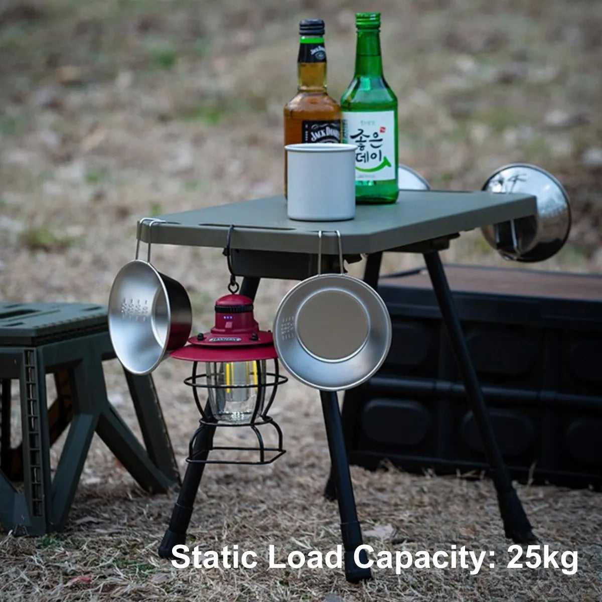 Folding Camp Side Table-Adjustable Height