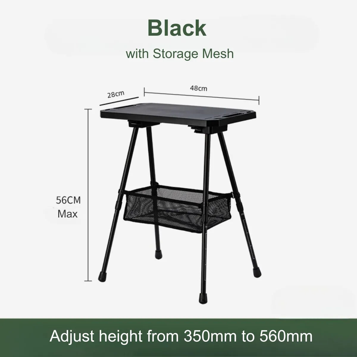 Folding Camp Side Table-Adjustable Height