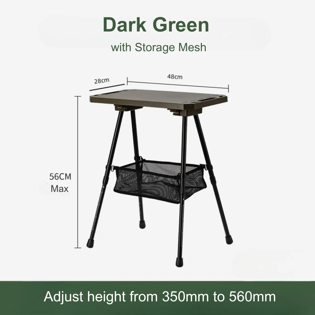 Folding Camp Side Table-Adjustable Height