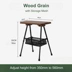 Folding Camp Side Table-Adjustable Height