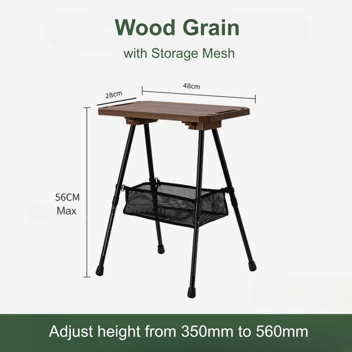 Folding Camp Side Table-Adjustable Height