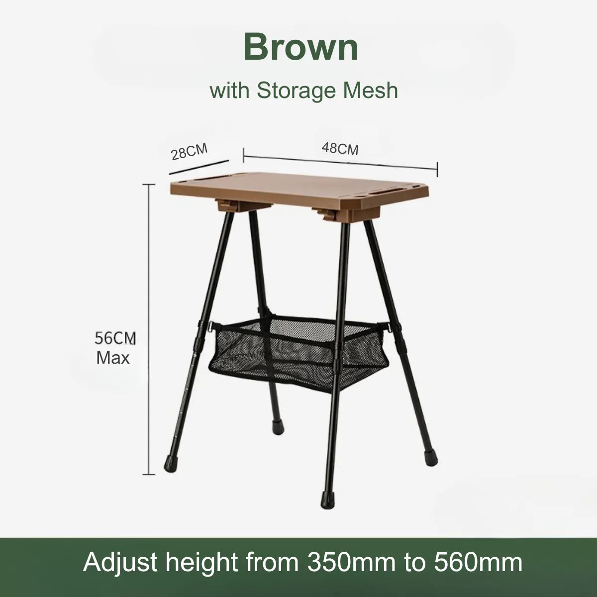 Folding Camp Side Table-Adjustable Height