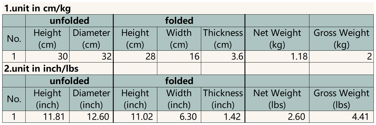 Size chart for Black-White Vanity Stool