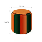 Eco Paper Folding Stool - Orange / Green