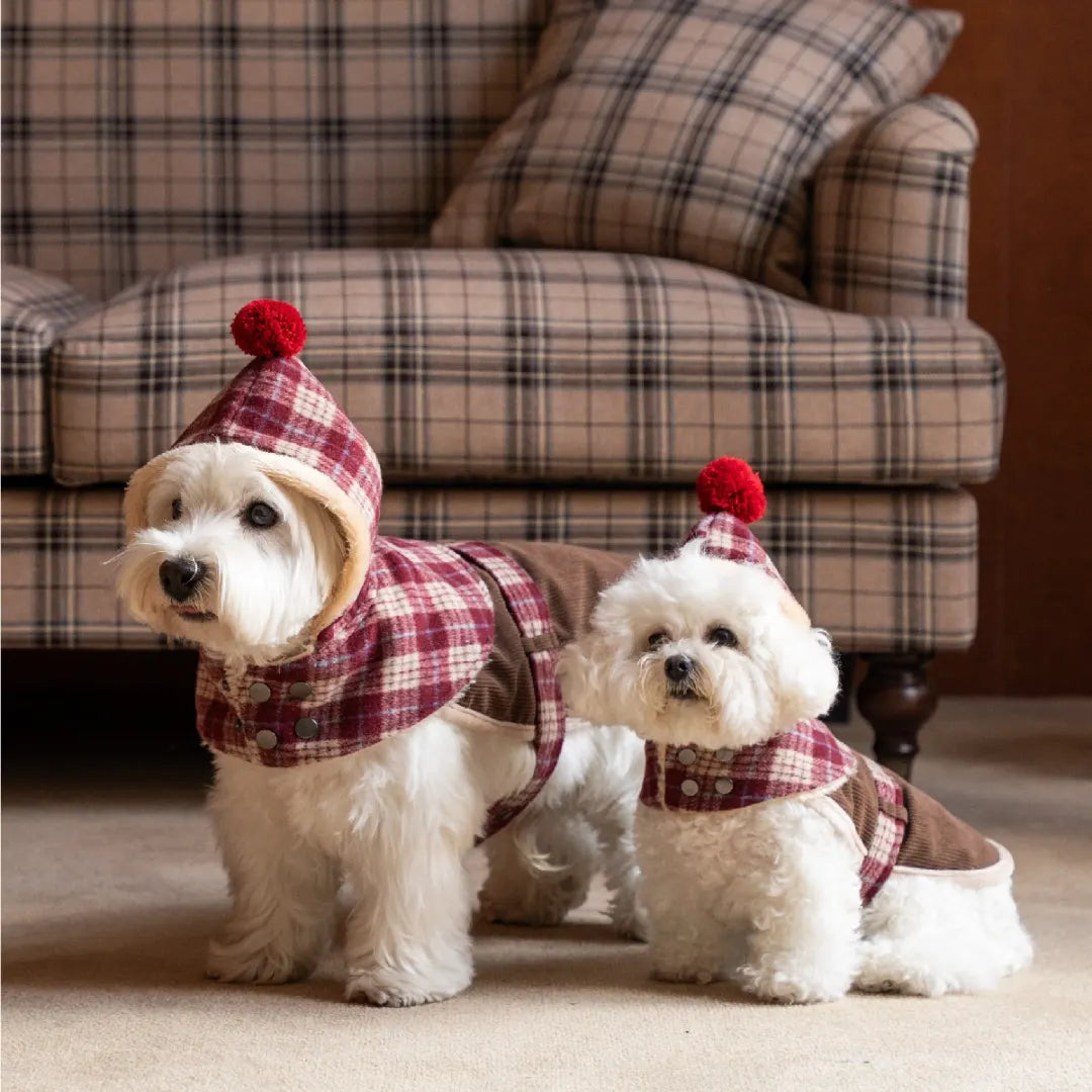 Mulled Berry Plaid Dog Jacket