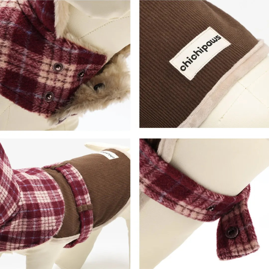Mulled Berry Plaid Dog Jacket