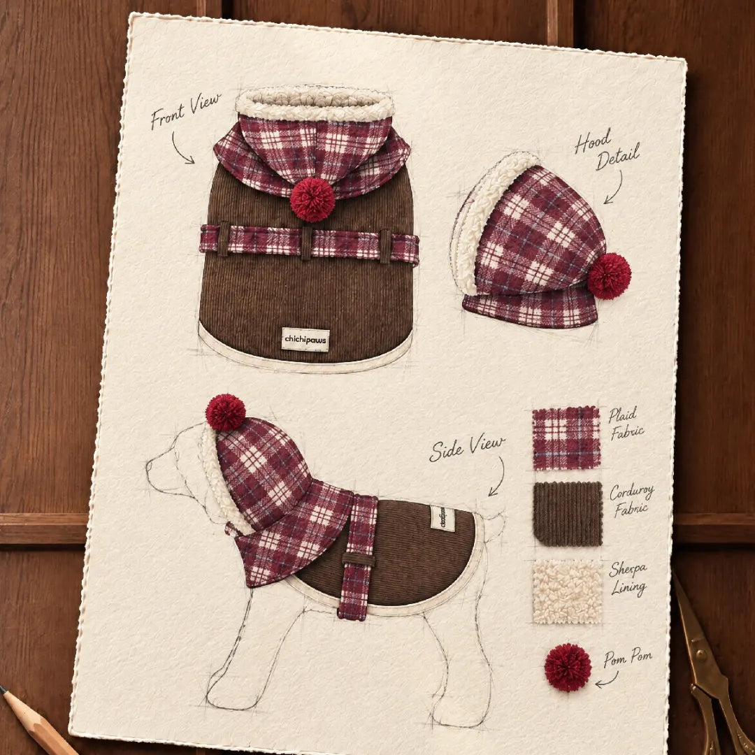Mulled Berry Plaid Dog Jacket