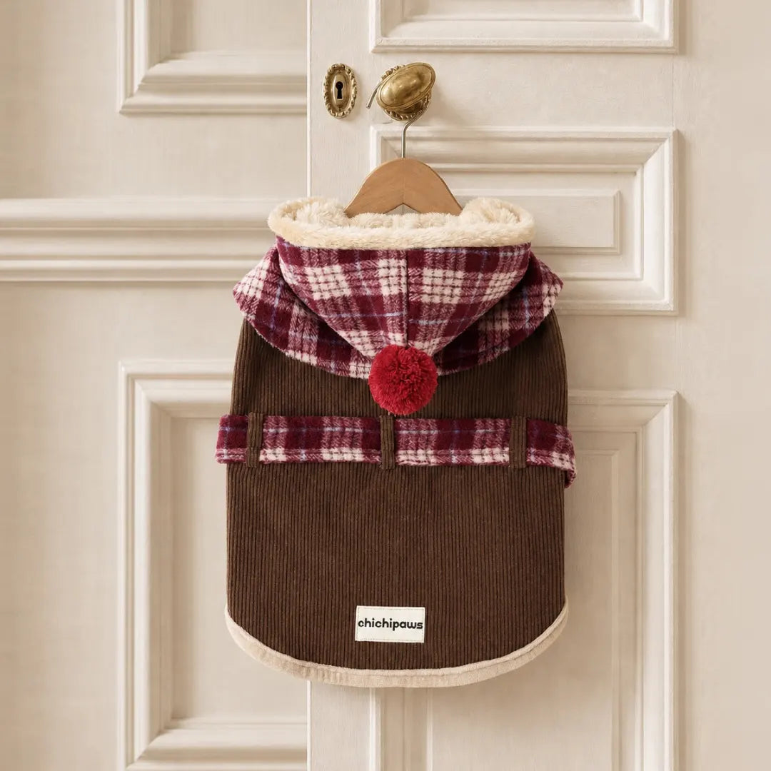 Mulled Berry Plaid Dog Jacket