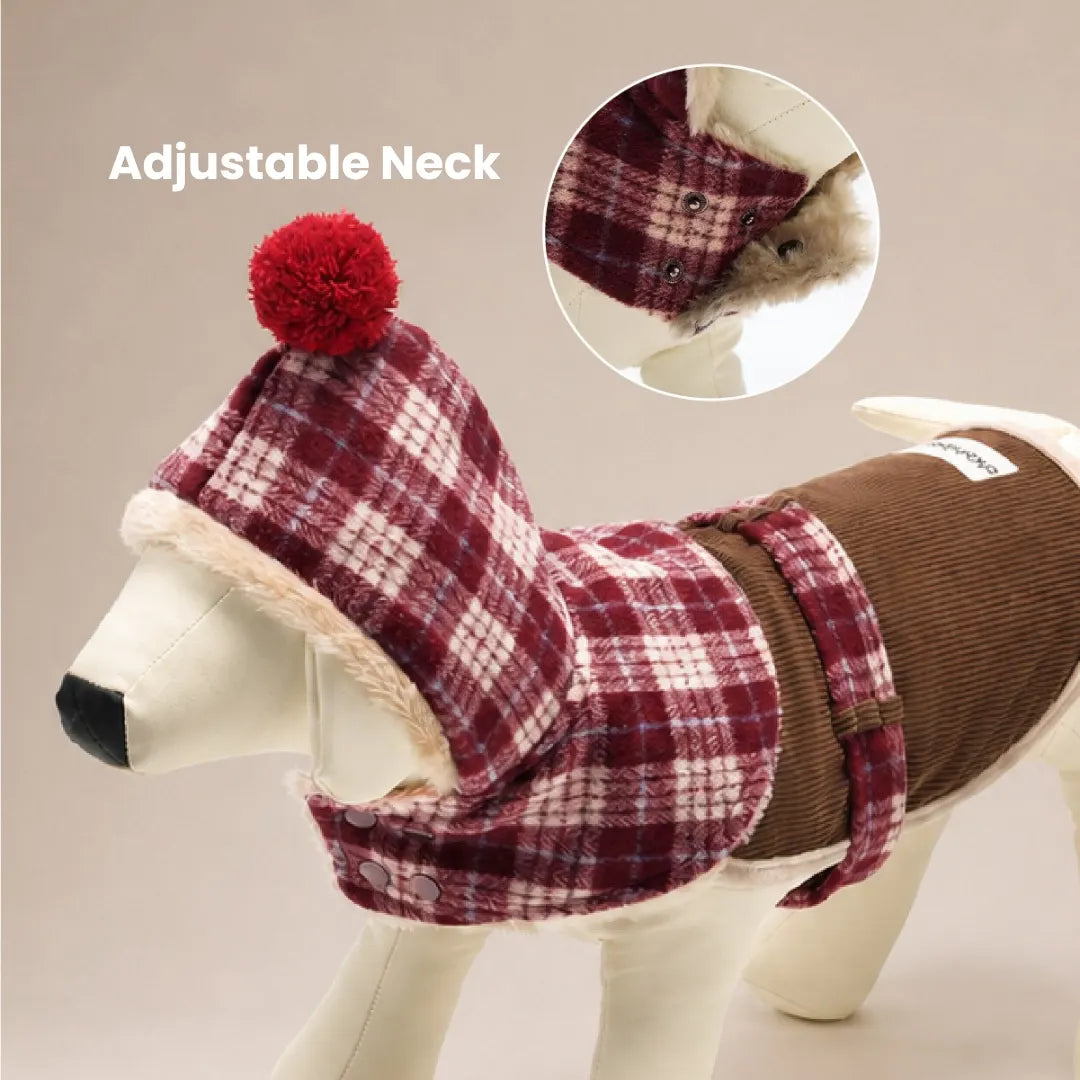 Mulled Berry Plaid Dog Jacket