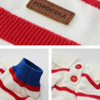 Preppy Stripe Dog Polo Sweater