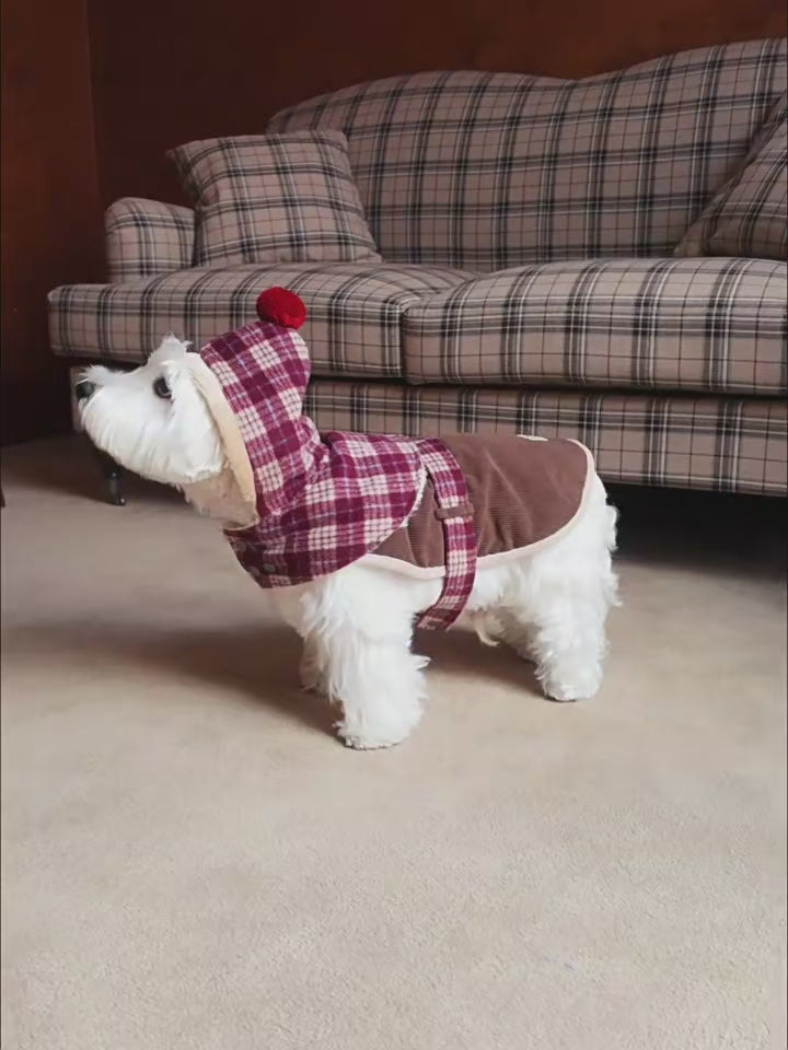Mulled Berry Plaid Dog Jacket