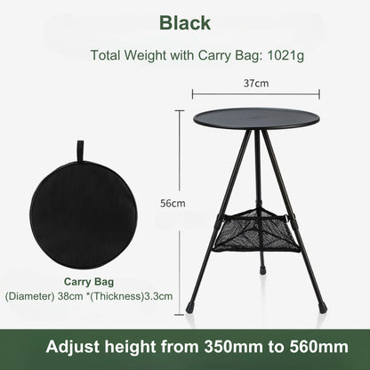 Folding Coffee Table-Adjustable Outdoor Side Table