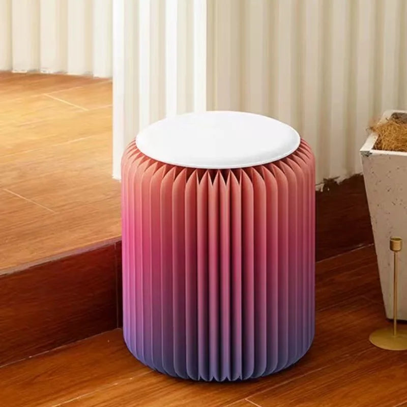 Eco Paper Folding Stool - Red / Purple Gradient