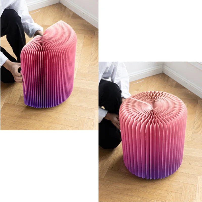Eco Paper Folding Stool - Red / Purple Gradient