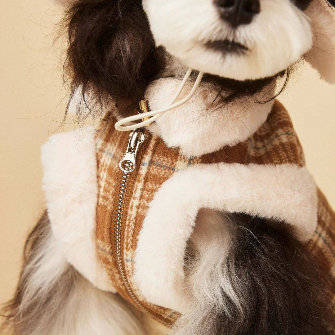 Tawney Plaid Dog Vest