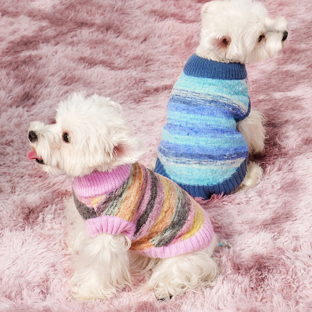 Watercolor Stripe Dog Sweater
