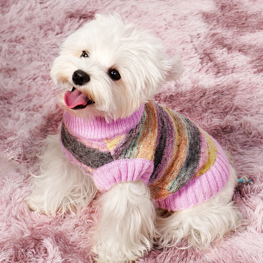 Watercolor Stripe Dog Sweater